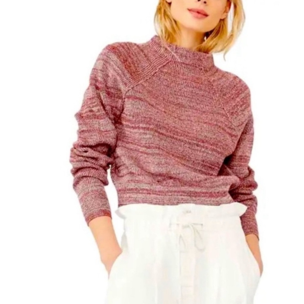Free People Too Good Knit Pullover Sweater Marl Earthy Red